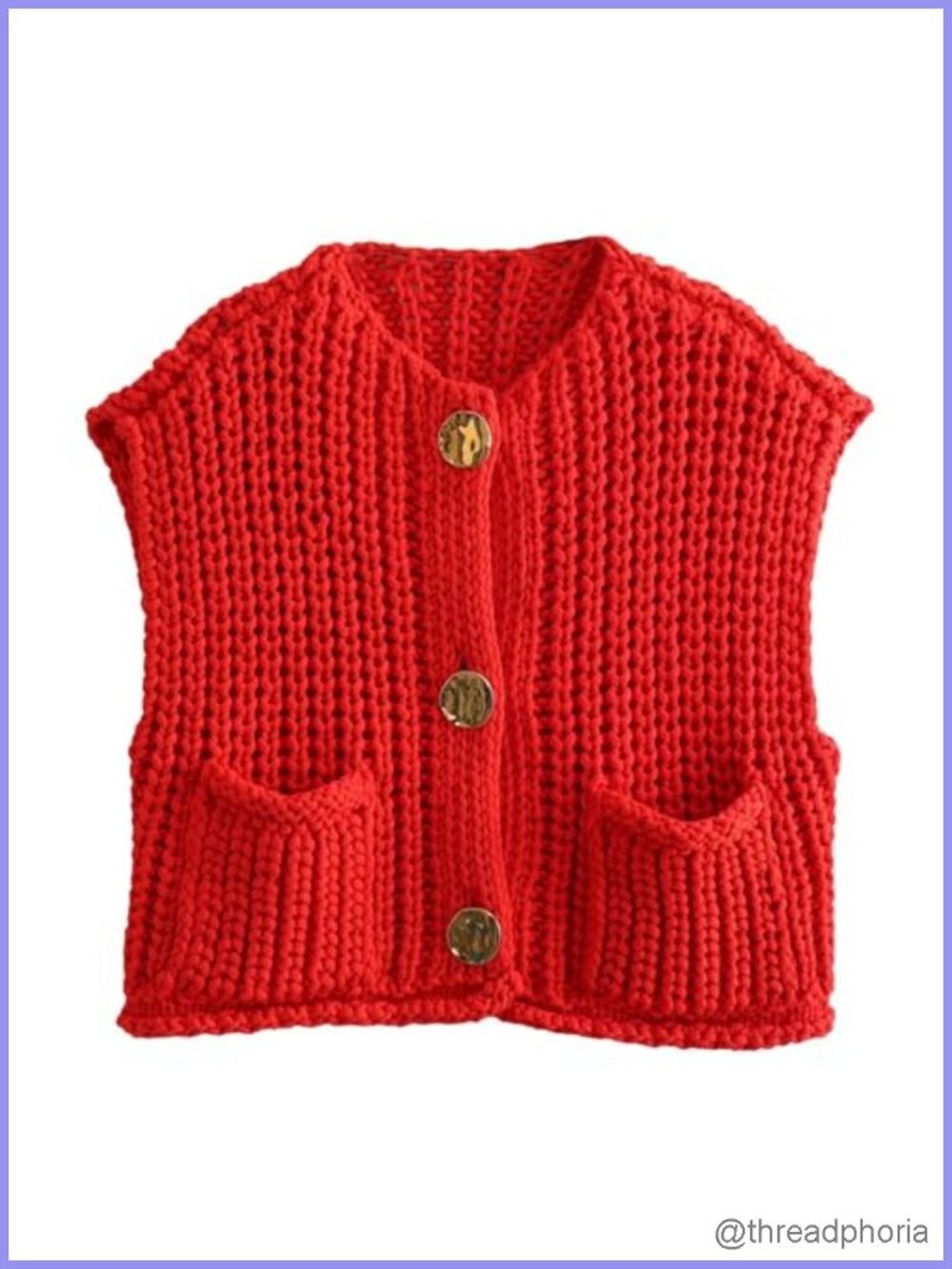 Sleeveless Cropped Knit Cardigan Women Button Down Crochet Sweater Vest with